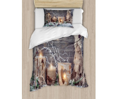 Candle Winter Holiday Duvet Cover Set