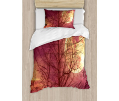 Moon Sky Dead Tree Duvet Cover Set