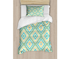 Rhombus in Spring Colors Duvet Cover Set