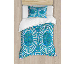 Greek Meander Mosaic Tile Duvet Cover Set