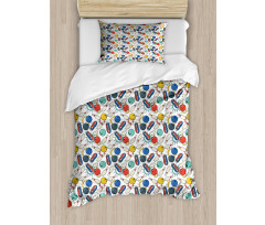 Color Doodle Retro Duvet Cover Set