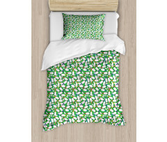 Colorful Pins on Green Duvet Cover Set