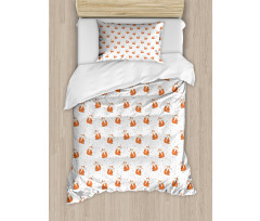 Orange Forest Animal Duvet Cover Set