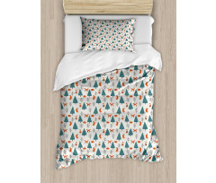 Snowy Winter Day in Forest Duvet Cover Set