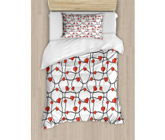 Geometric Hearts Duvet Cover Set