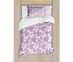 Hearts with Flowers Duvet Cover Set