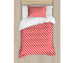 Diagonal Red Lines Duvet Cover Set