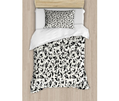 Monochrome Scroll Pattern Duvet Cover Set