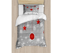 Stars Baubles Snow Duvet Cover Set