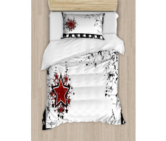 Grunge Strip Star Duvet Cover Set