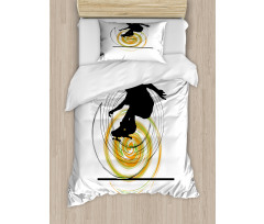 Skater Man Spiral Circles Duvet Cover Set