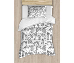 Ornamental Kittens Art Duvet Cover Set