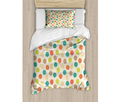 Colorful Circles Grungy Duvet Cover Set