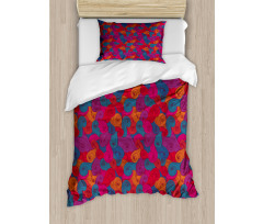 Colorful Swirls Curls Duvet Cover Set