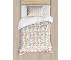 Watercolor Sweets Duvet Cover Set