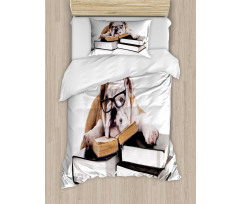 Glasses Dog Duvet Cover Set