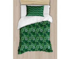 Green Dotted Pattern Duvet Cover Set