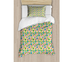 Colorful Retro Shapes Duvet Cover Set