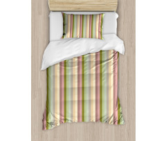 Pastel Colored Bands Duvet Cover Set