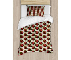 Hand Drawn Fruits Duvet Cover Set