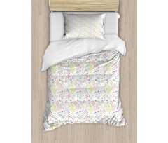 Pastel Toned Mushrooms Duvet Cover Set