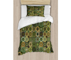 Oriental Floral Octagon Duvet Cover Set