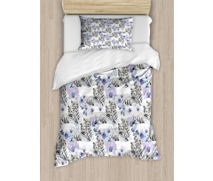 Leopards with Flowers Duvet Cover Set