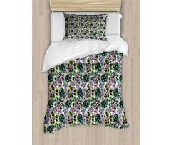 Violet Peonies Duvet Cover Set