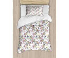 Running Colorful Animals Duvet Cover Set