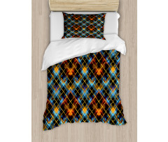 Modern Geometric Tartan Duvet Cover Set