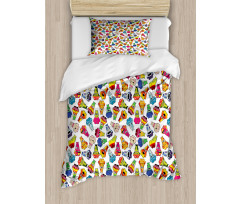 Playful Friendly Monsters Duvet Cover Set