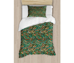 Colorful Swirled Lines Duvet Cover Set