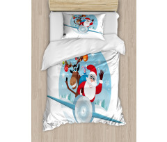 Reindeer and Santa Duvet Cover Set