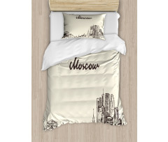 Sketch Style Moscow Duvet Cover Set