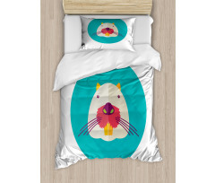 Cartoon Beaver Design Duvet Cover Set