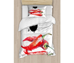 Chili Pepper Hot Spicy Duvet Cover Set