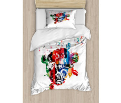 Abstract Turtle Notes Duvet Cover Set