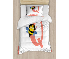 Cartoon Animal Letter Q Duvet Cover Set