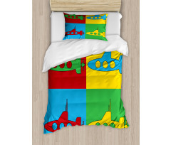 Pop Art Vessel Frames Duvet Cover Set