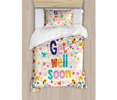 Get Well Soon Wish Cheery Duvet Cover Set