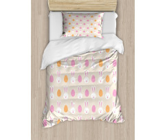 Bunny Faces and Eggs Duvet Cover Set