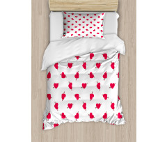 Cartoon Hearts Love Duvet Cover Set