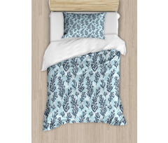 Coral Seaweed Duvet Cover Set