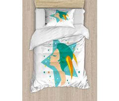 Woman and Horn Duvet Cover Set