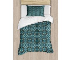 Aqua Color Palette Hippie Duvet Cover Set