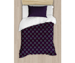 Squares Circles Dots Duvet Cover Set