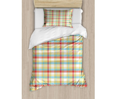 Colorful Shapes with Lines Duvet Cover Set