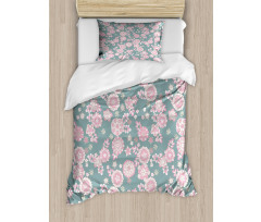 Romantic Pastel Foliage Duvet Cover Set