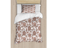 Ornamental Foliage Motif Duvet Cover Set