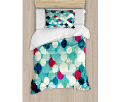 Worn out Retro Rhombus Duvet Cover Set